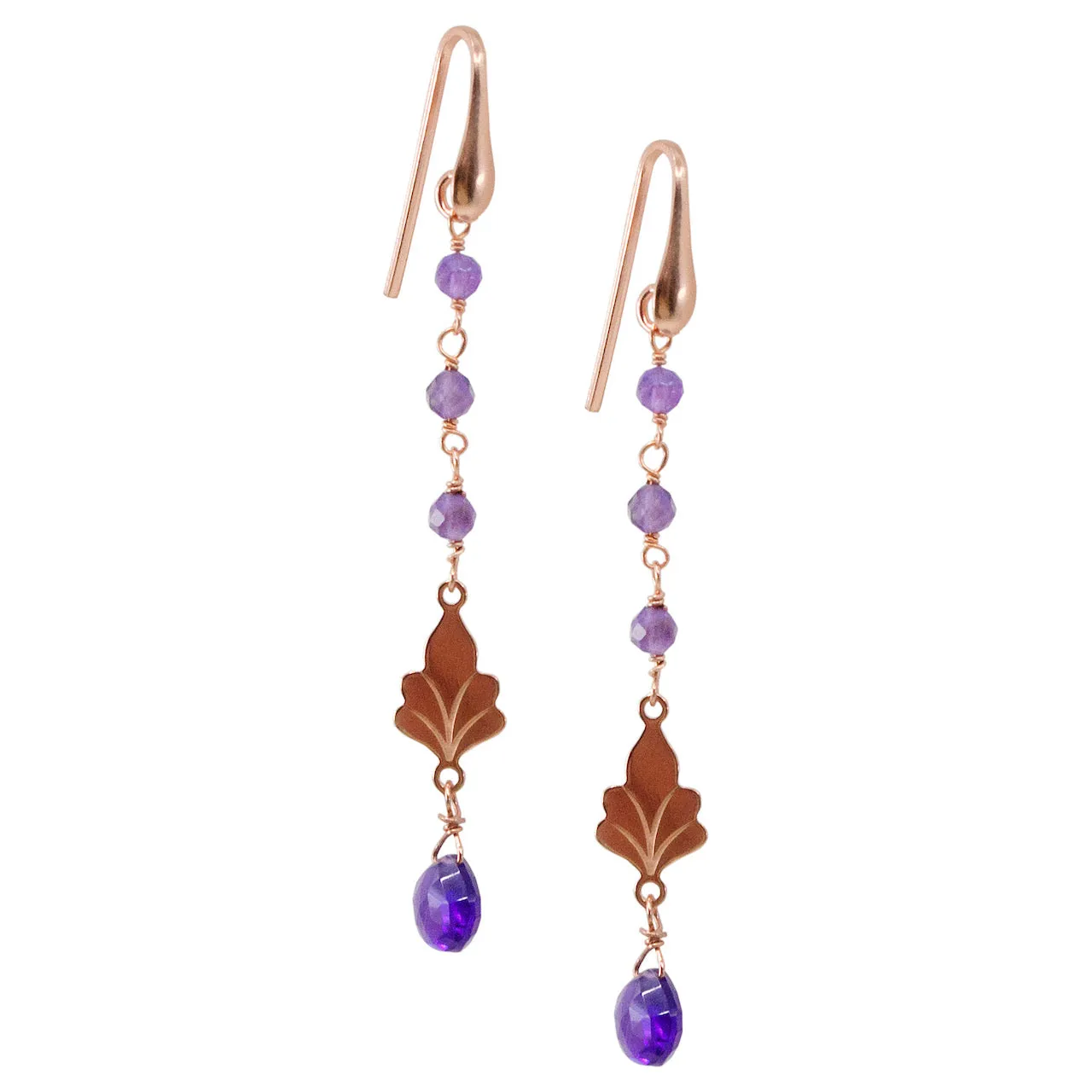 Enchanting Afrodite Amethyst Drop Earrings