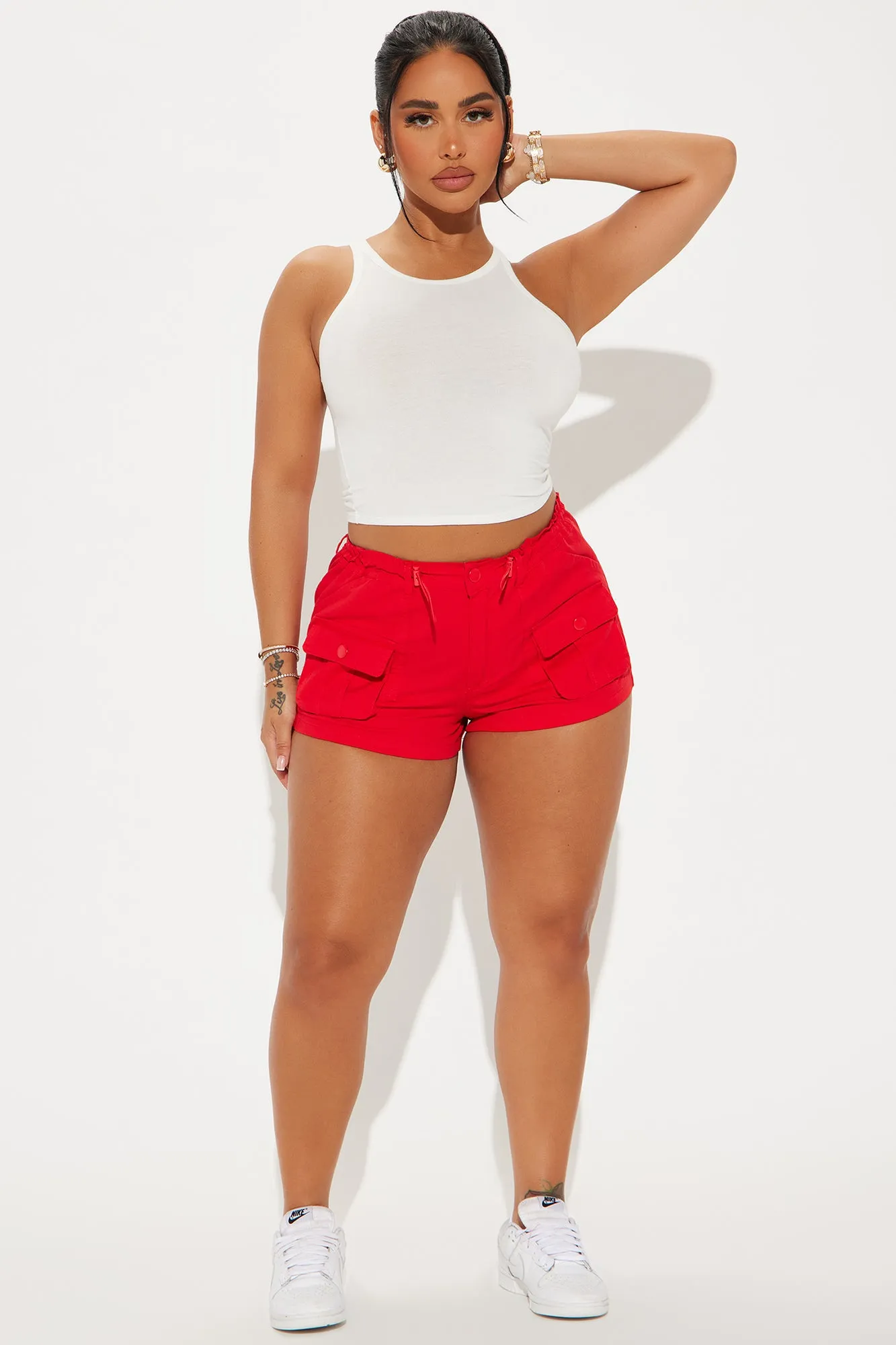 Fall For You Cargo Short - Red