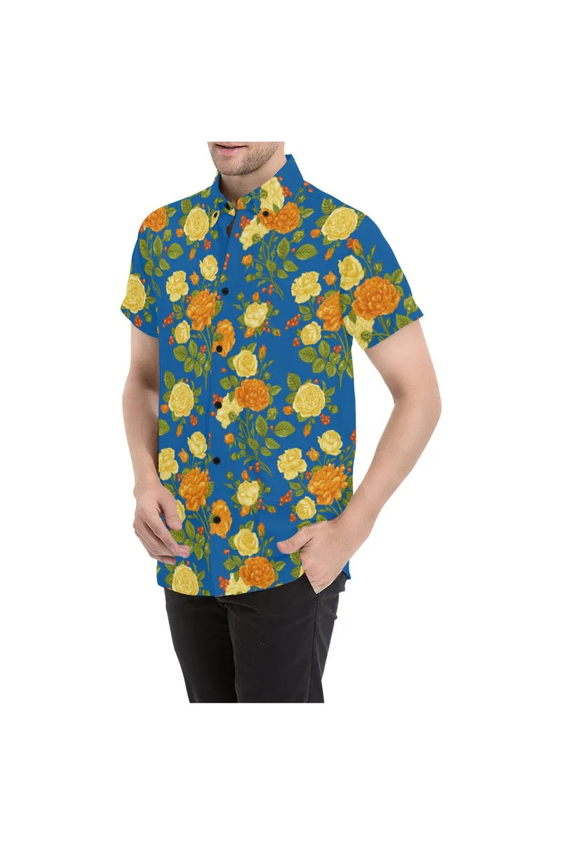 Floral Fellow Men's All Over Print Short Sleeve Shirt (Model T53)