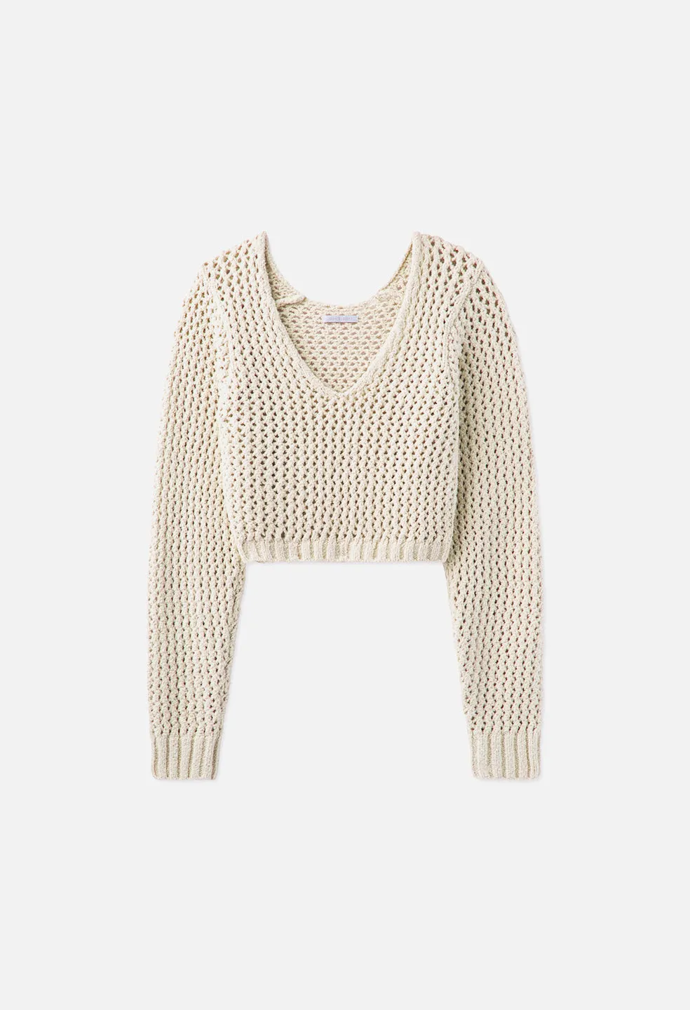 Foam Boucle Cropped Sweater / Natural