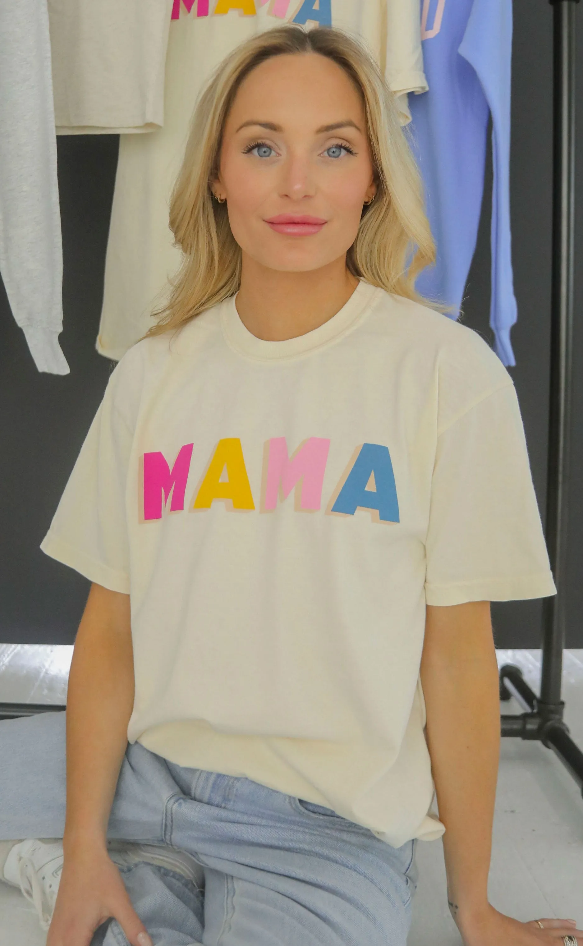 friday   saturday: mama color block t shirt