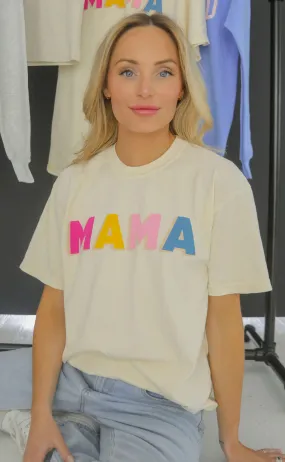 friday   saturday: mama color block t shirt