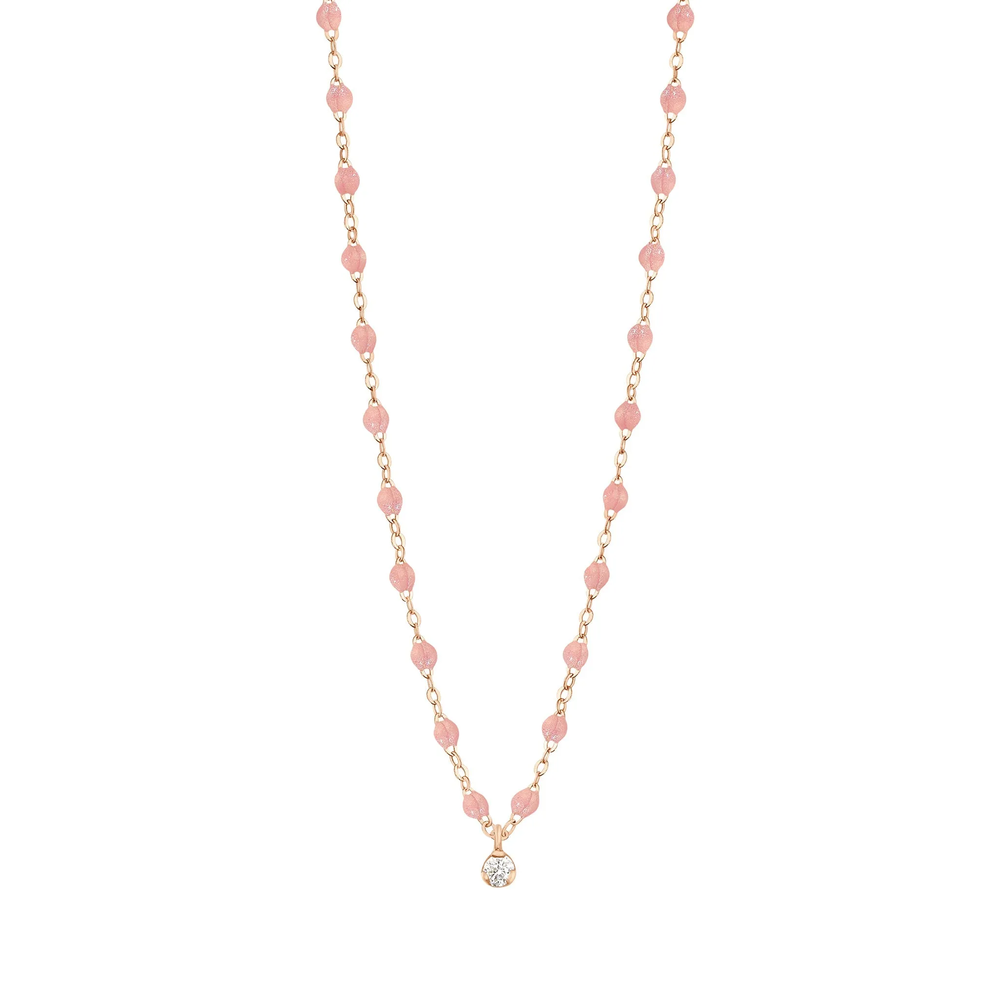 Gigi Supreme Classic 1 Diamond Necklace, Blush, Rose Gold, 16.5"