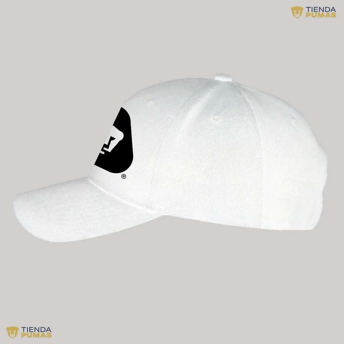 Gorra Pumas UNAM Hombre Mujer Ajustable Emblema Blanco Negro 4 Vinil