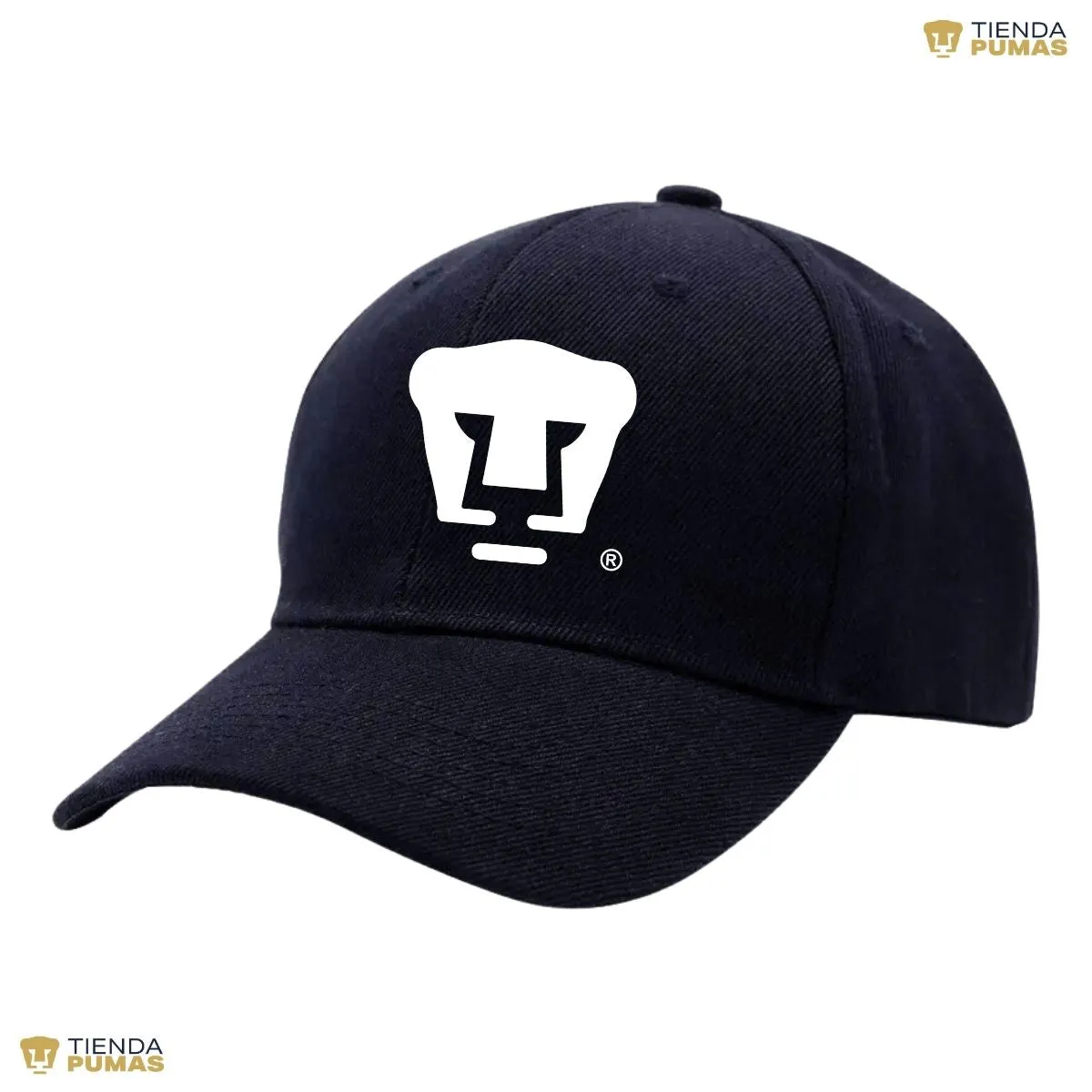 Gorra Pumas UNAM Hombre Mujer Ajustable Logo Blanco Negro 8 Vinil