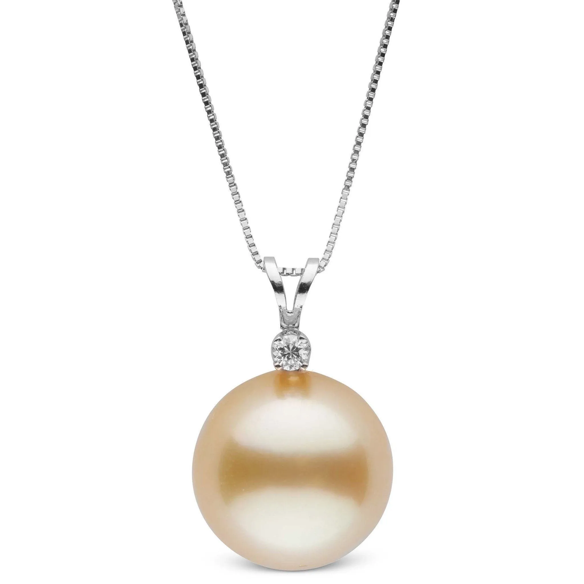 Harmony Collection Golden 13.0-14.0 mm South Sea Pearl & Diamond Pendant