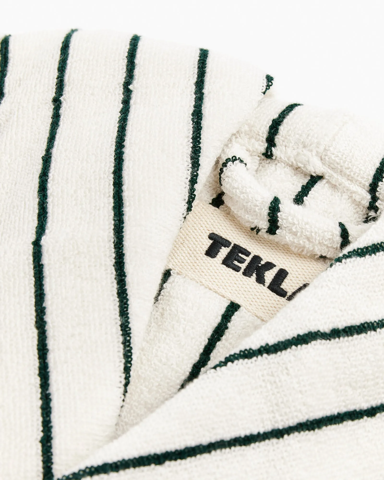 Hooded Bathrobe in Racing Green Stripes