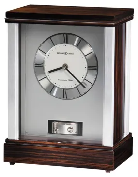 Howard Miller Gardner Chiming Mantel Clock - Revolving Pendulum - Ebony Finish