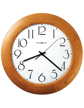 Howard Miller Santa Fe Wall Clock - White Dial - Champagne Oak Frame