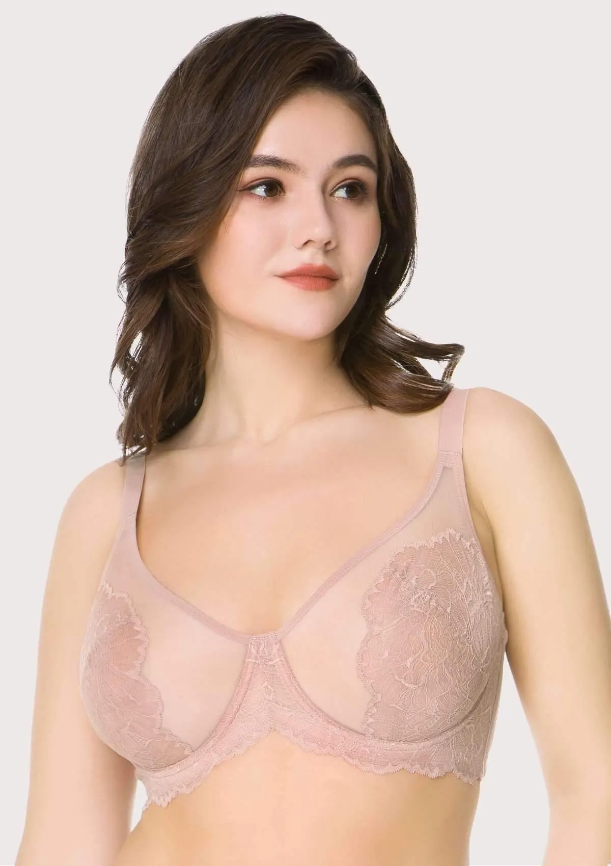 HSIA Blossom Unlined Dark Pink Lace Bra Set