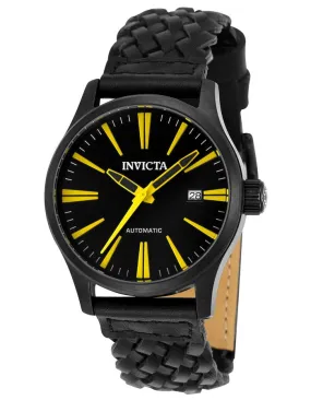 INVICTA I-Force Mens Automatic - Black & Yellow - Woven Leather Strap - Date