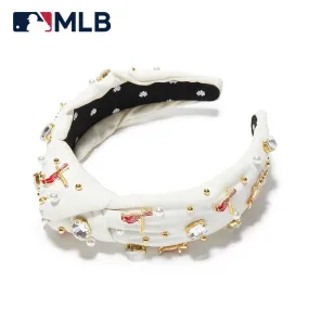 IVORY ST.LOUIS CARDINALS EMBELLISHED KNOTTED HEADBAND