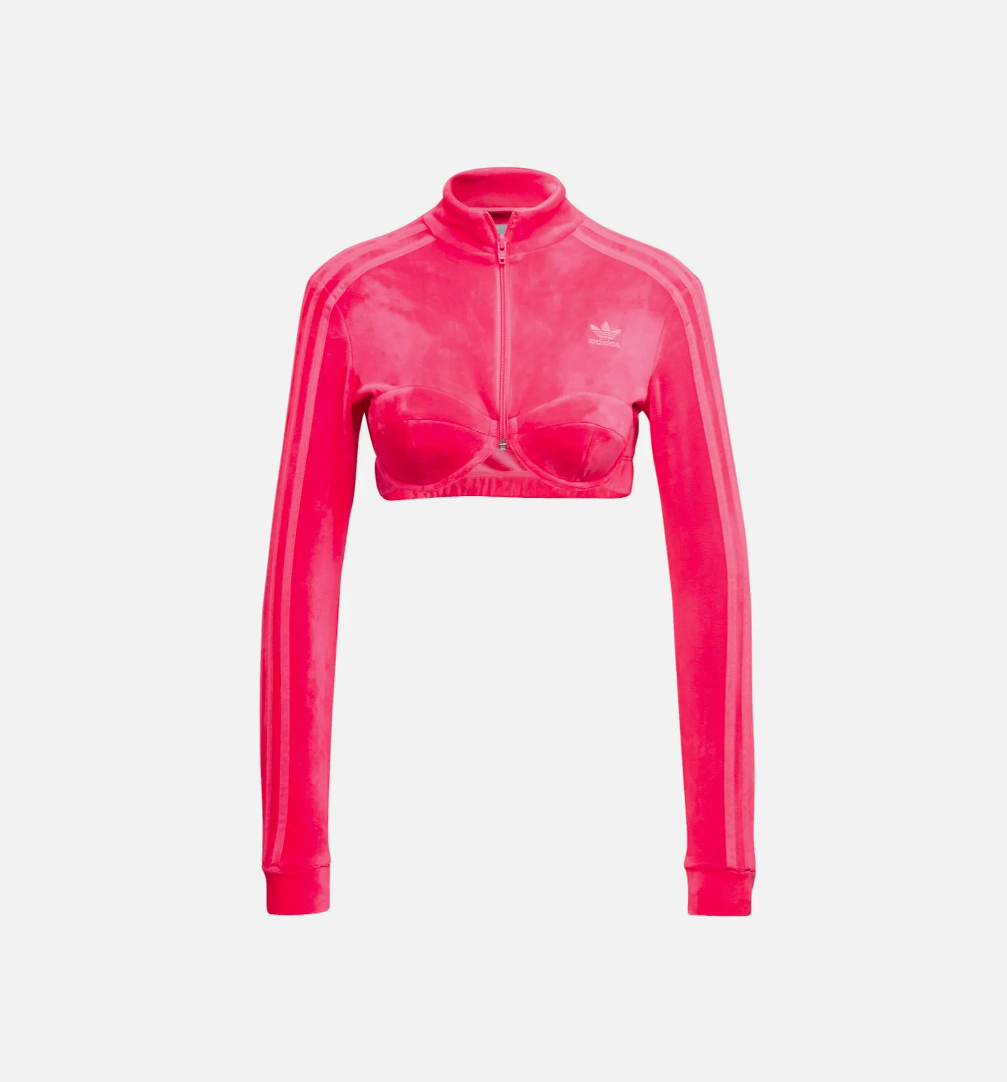 Jeremy Scott Velour Bra Track Top Womens Top - Pink