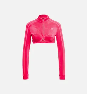 Jeremy Scott Velour Bra Track Top Womens Top - Pink