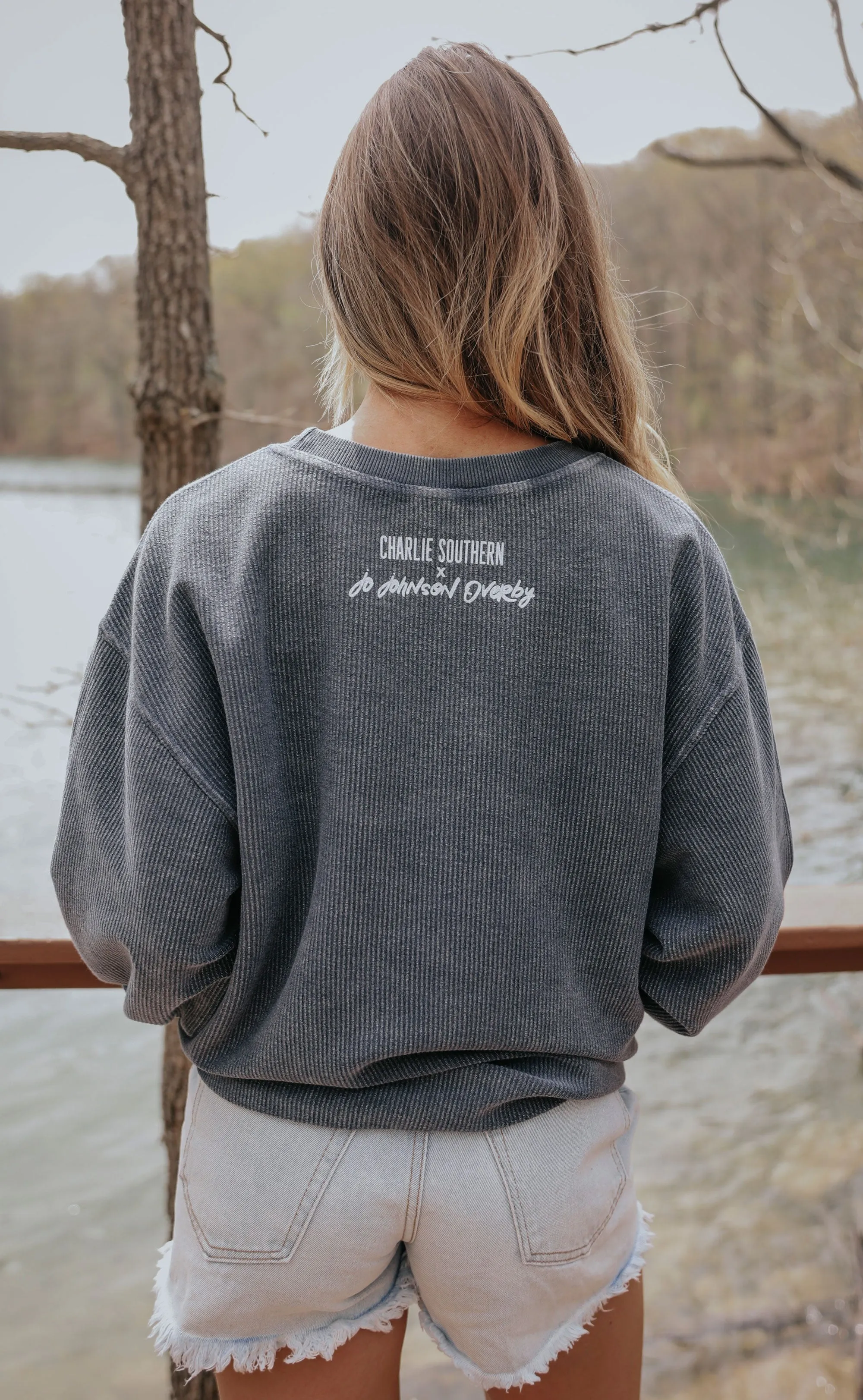 jo johnson: better at the lake corded sweatshirt - navy