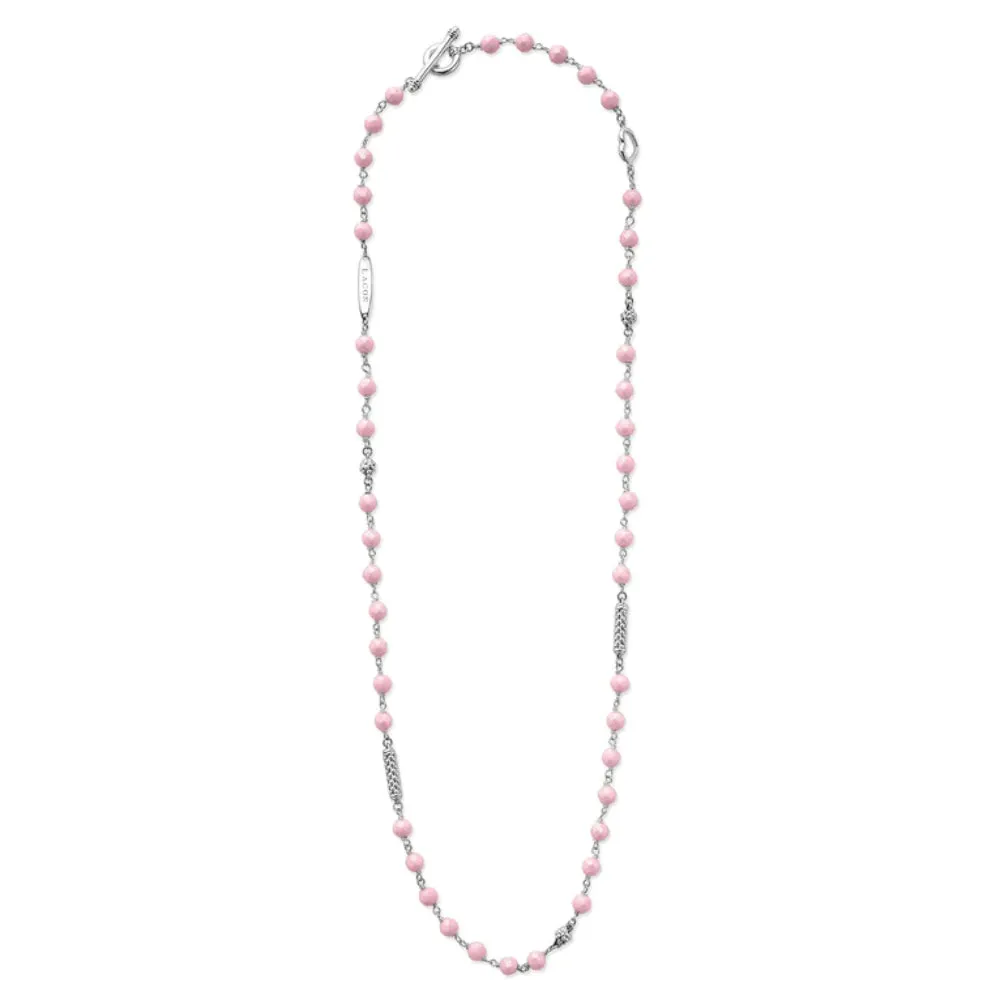 Lagos Caviar Icon Pink Ceramic Beaded Necklace