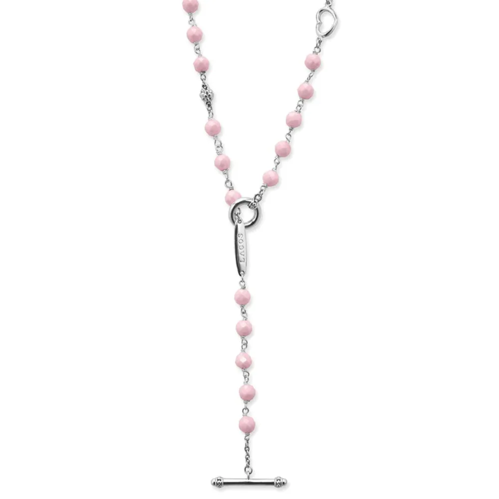 Lagos Caviar Icon Pink Ceramic Beaded Necklace