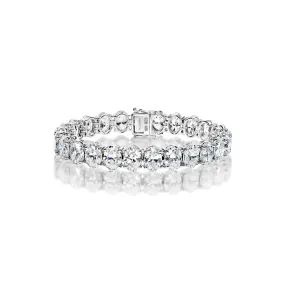 Lakicia 37 Carat Oval Cut Lab-Grown Single Row Diamond Bracelet in 14k White Gold