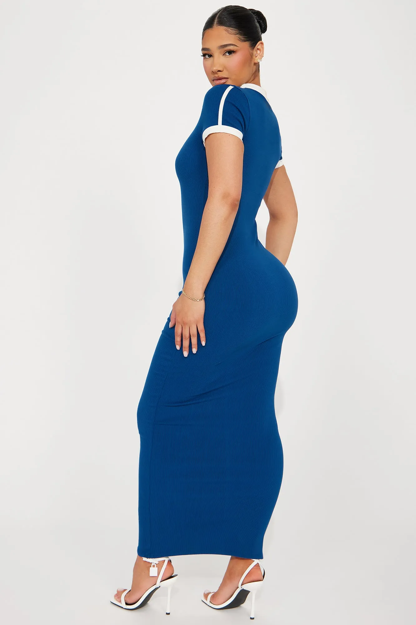 Loren Snatched Maxi Dress - Navy/combo