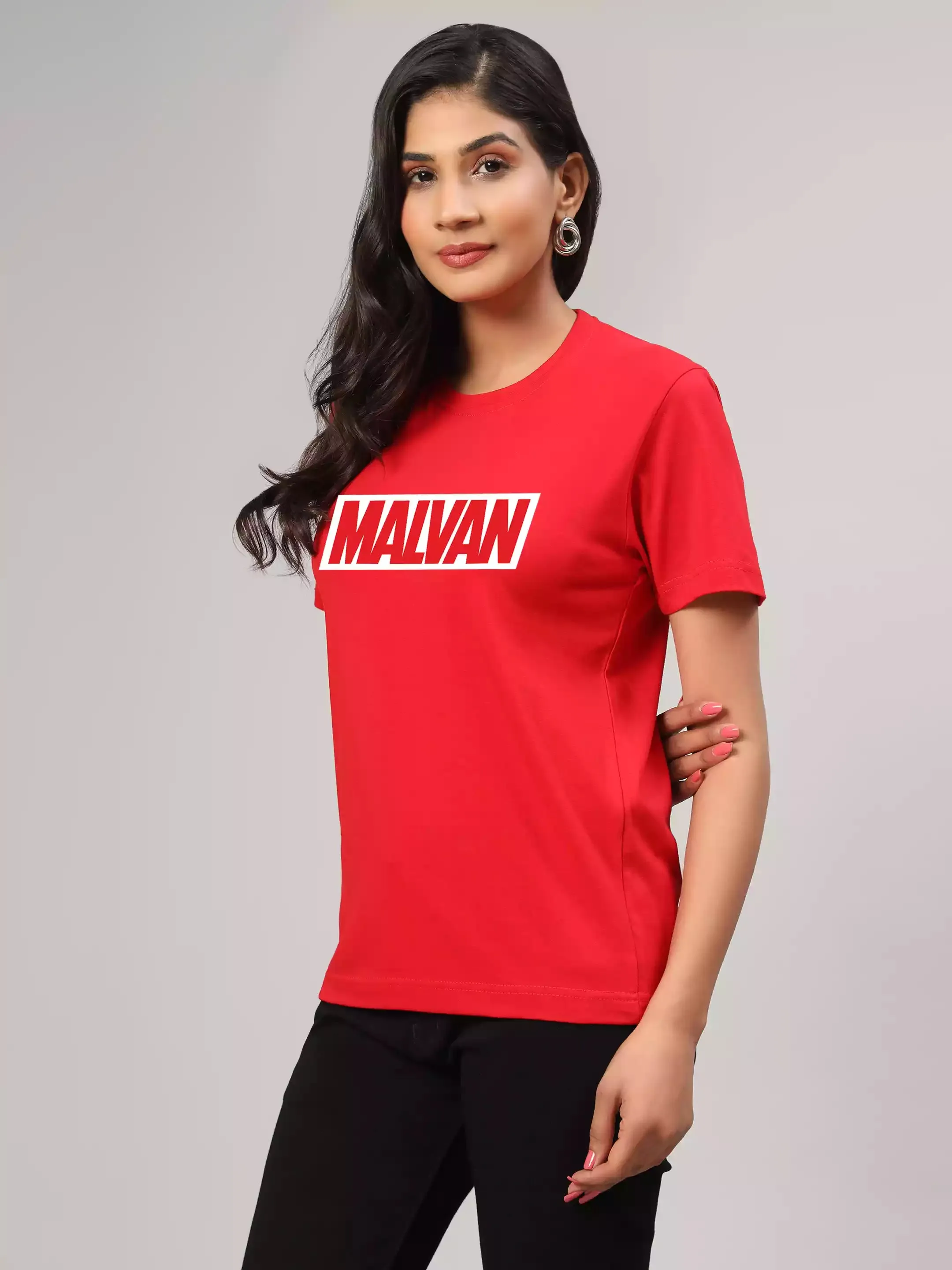 Malvan - Sukhiaatma Unisex Graphic Printed Red T-shirt