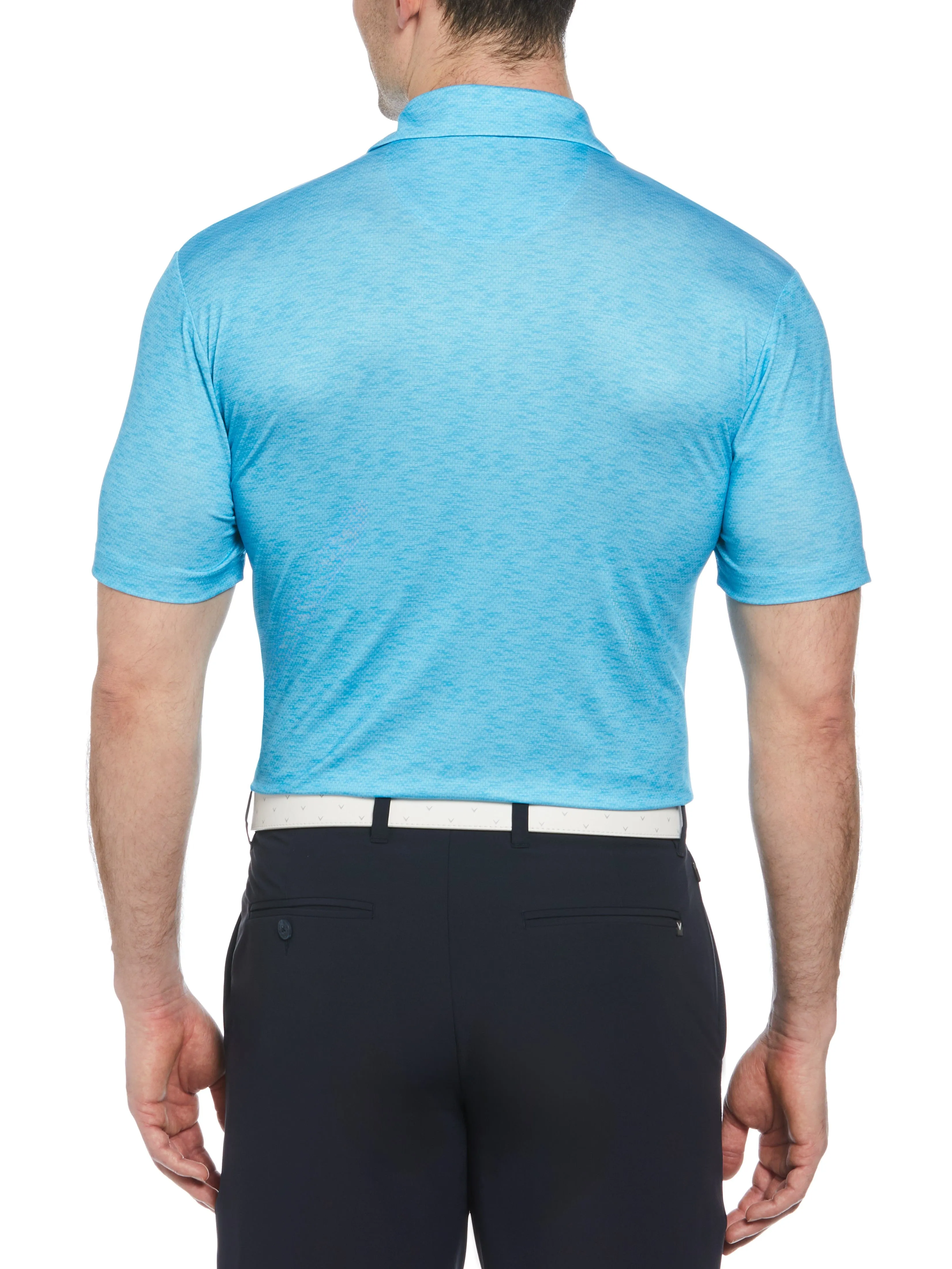 Mens Color Block Pattern Golf Polo