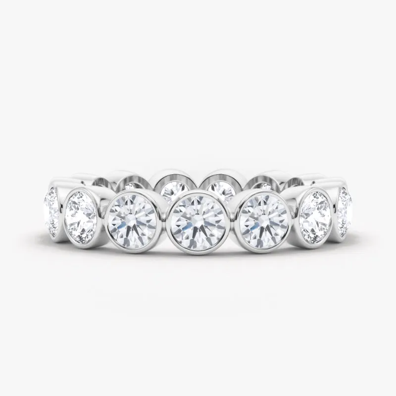 Men's Round Cut Bezel Diamond Eternity Band