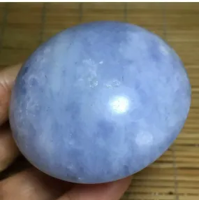 Natural Blue Celestite gemstone palm massage stone