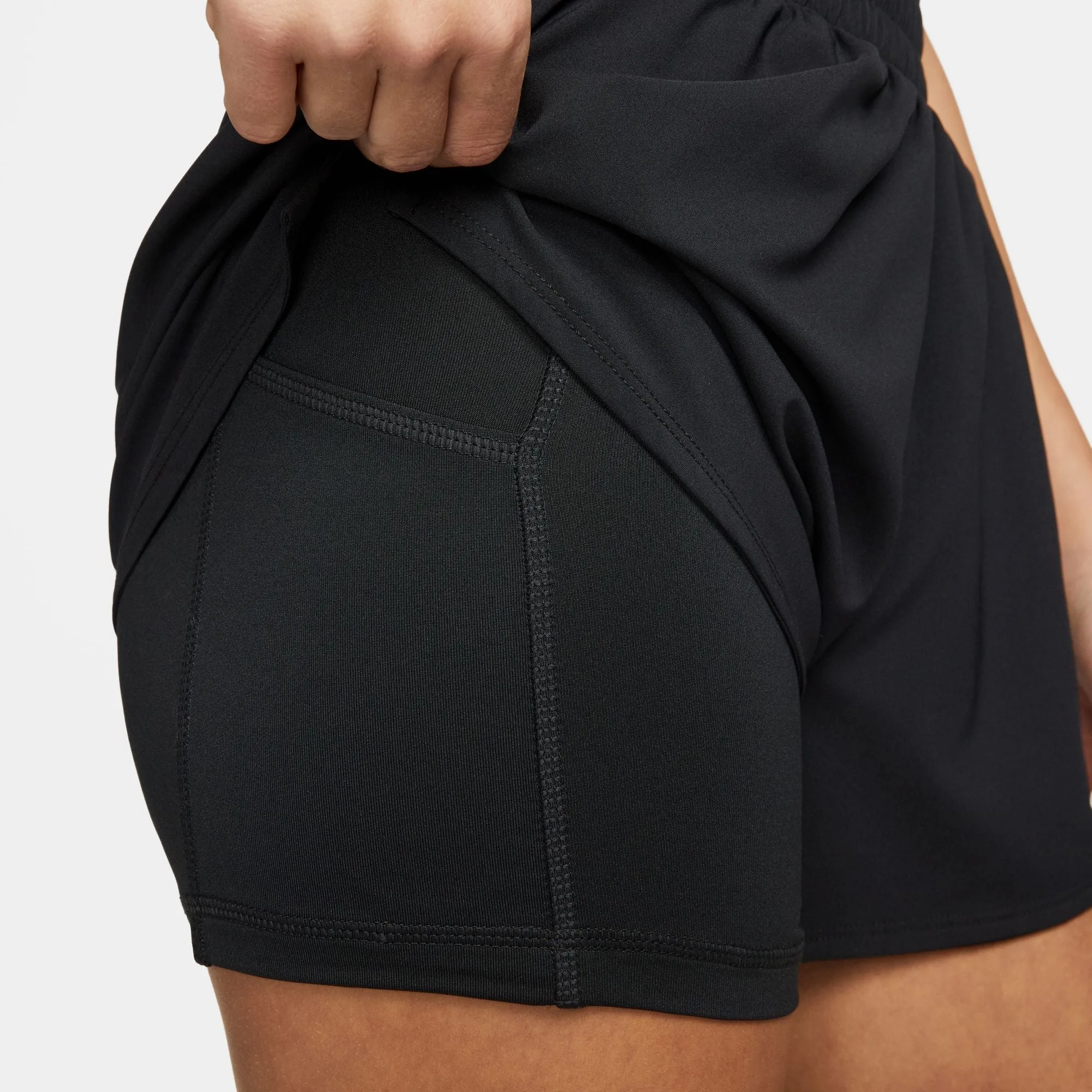 Nike Women's One Dri-FIT High Waisted 3 Inch 2 In 1 Shorts Black