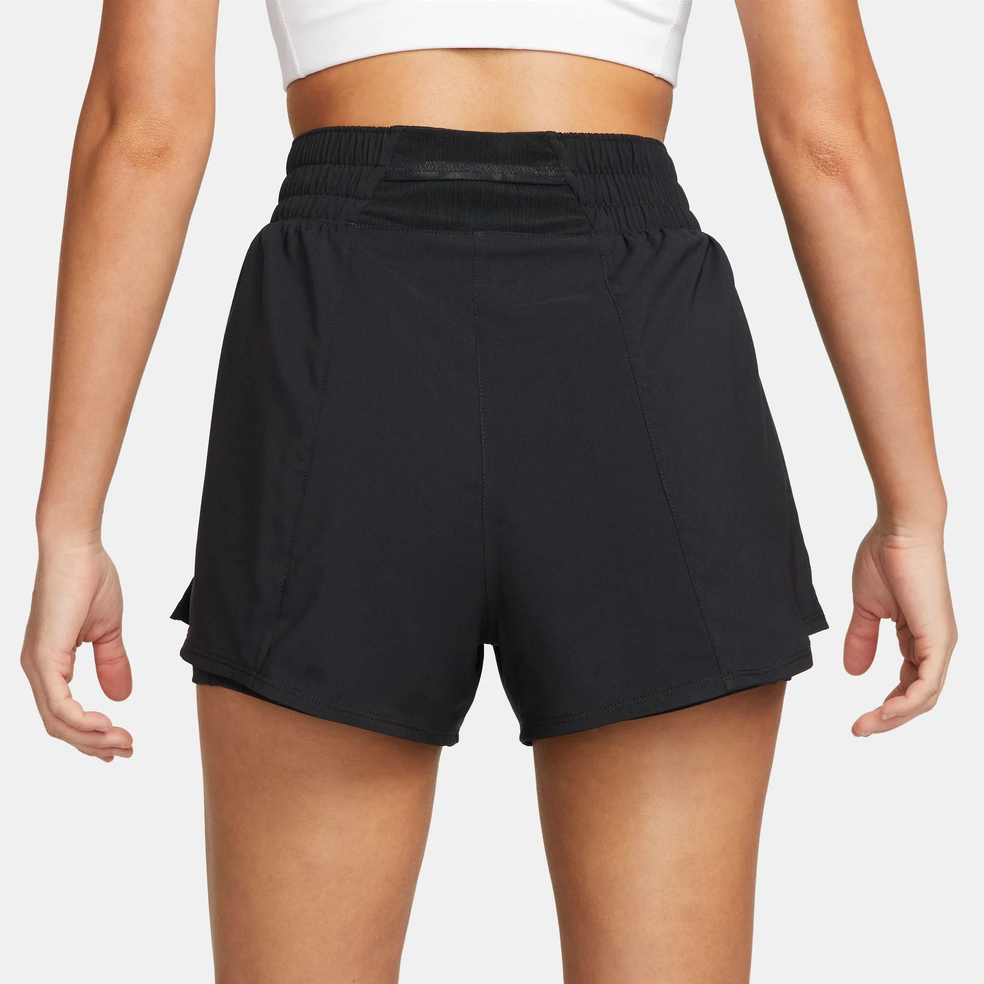 Nike Women's One Dri-FIT High Waisted 3 Inch 2 In 1 Shorts Black