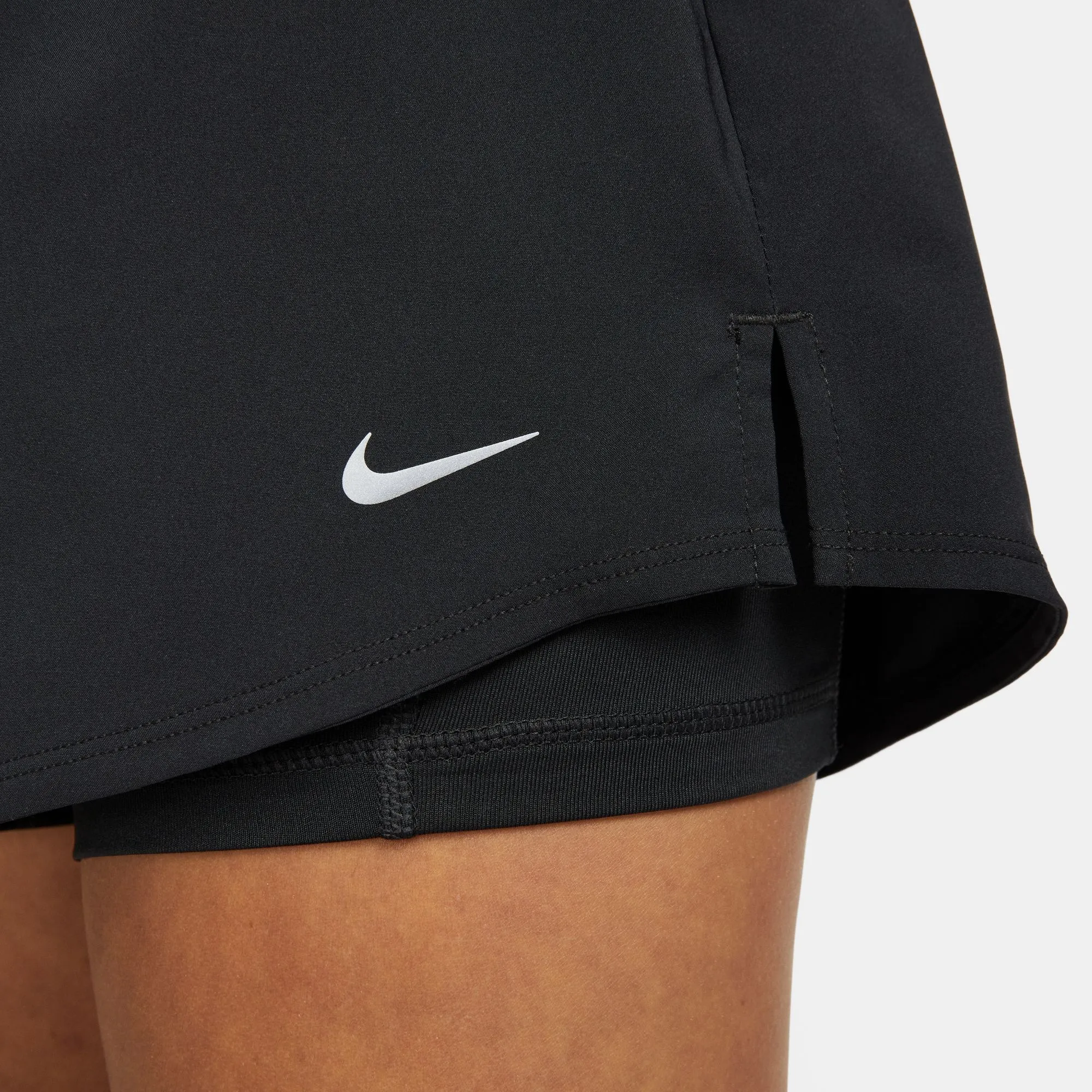 Nike Women's One Dri-FIT High Waisted 3 Inch 2 In 1 Shorts Black