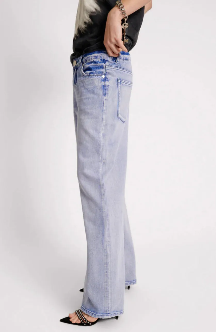 One Teaspoon - Cupid Blue Low Riders Waist Wide Leg Jean - Cupid Blue