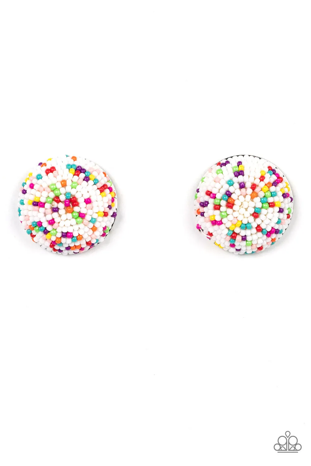 Paparazzi Kaleidoscope Sky - White Post Earrings