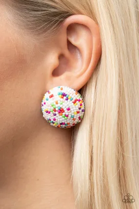 Paparazzi Kaleidoscope Sky - White Post Earrings