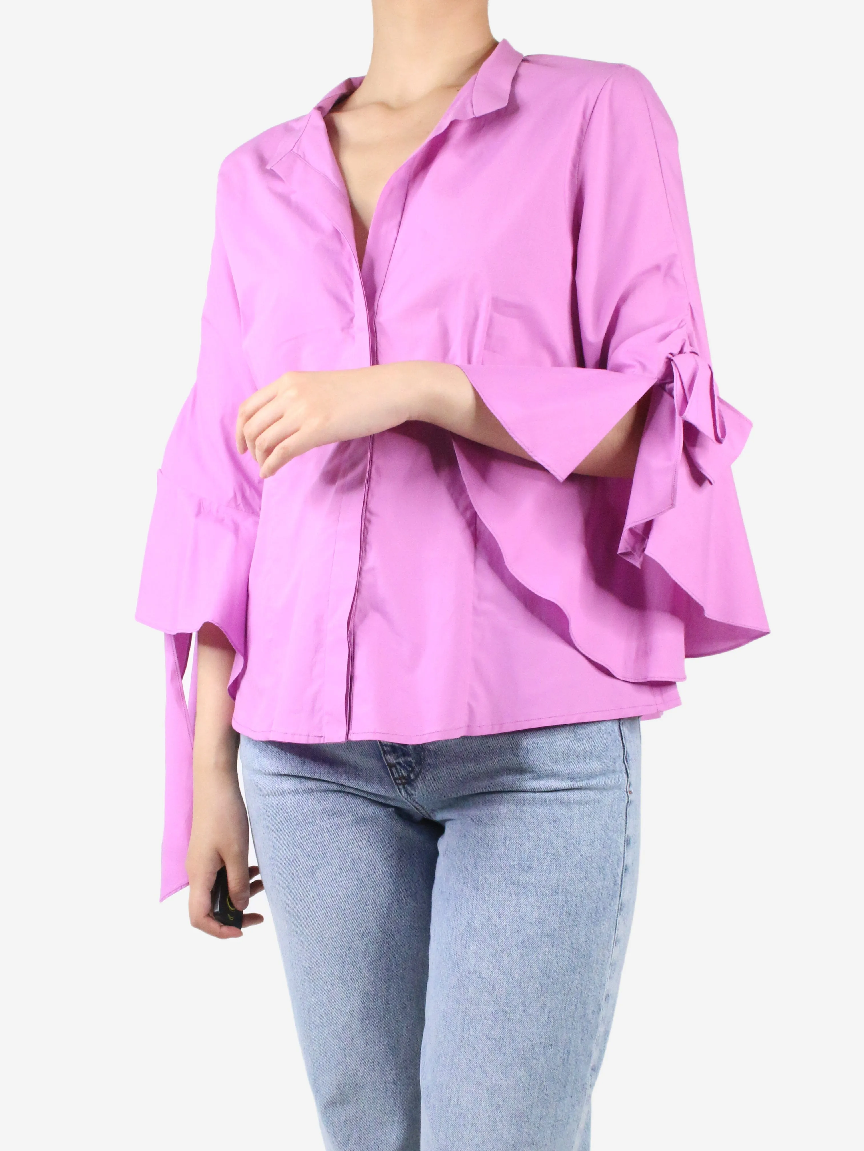 Pink/lilac long-sleeved shirt  - size UK 12