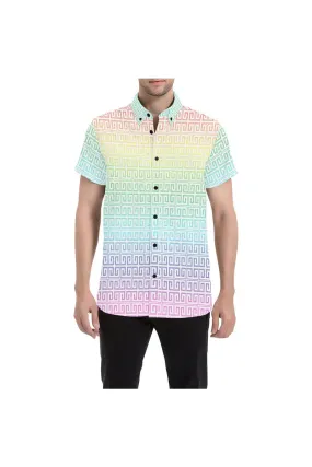 Rainbow Greek Key Men's All Over Print Short Sleeve Shirt