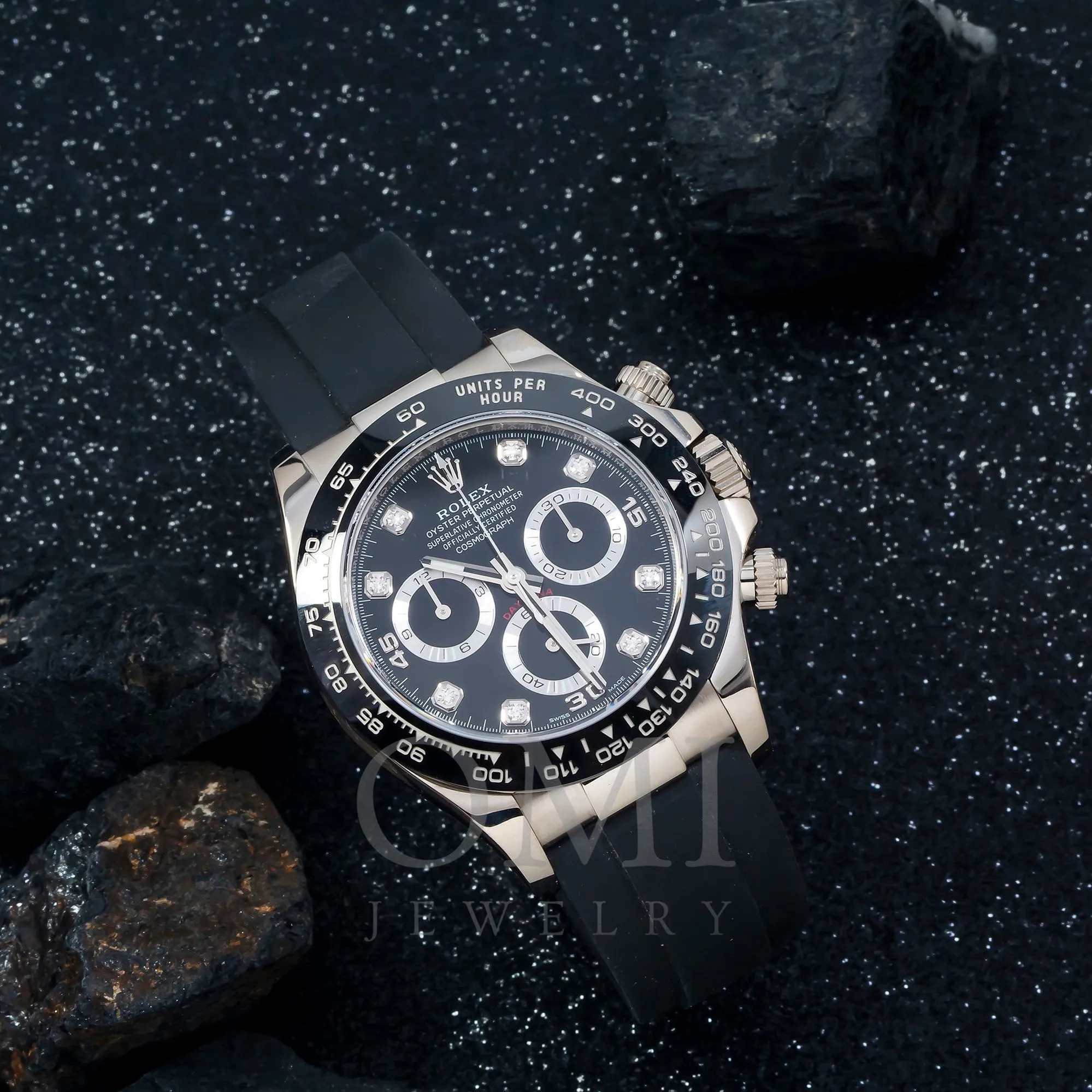 Rolex 18K White Gold Cosmograph Daytona 116519LN 40MM Black Diamond Dial