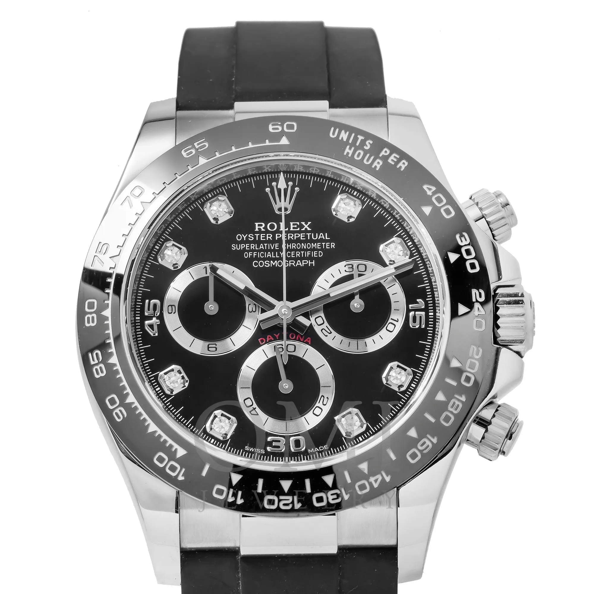 Rolex 18K White Gold Cosmograph Daytona 116519LN 40MM Black Diamond Dial