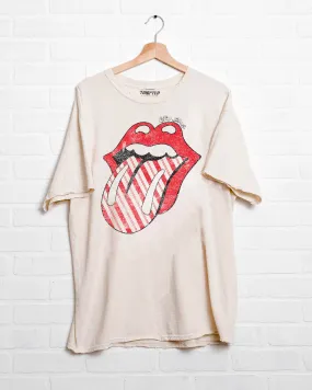 Rolling Stones Candy Cane Lick Off White Thrifted Distressed Tee