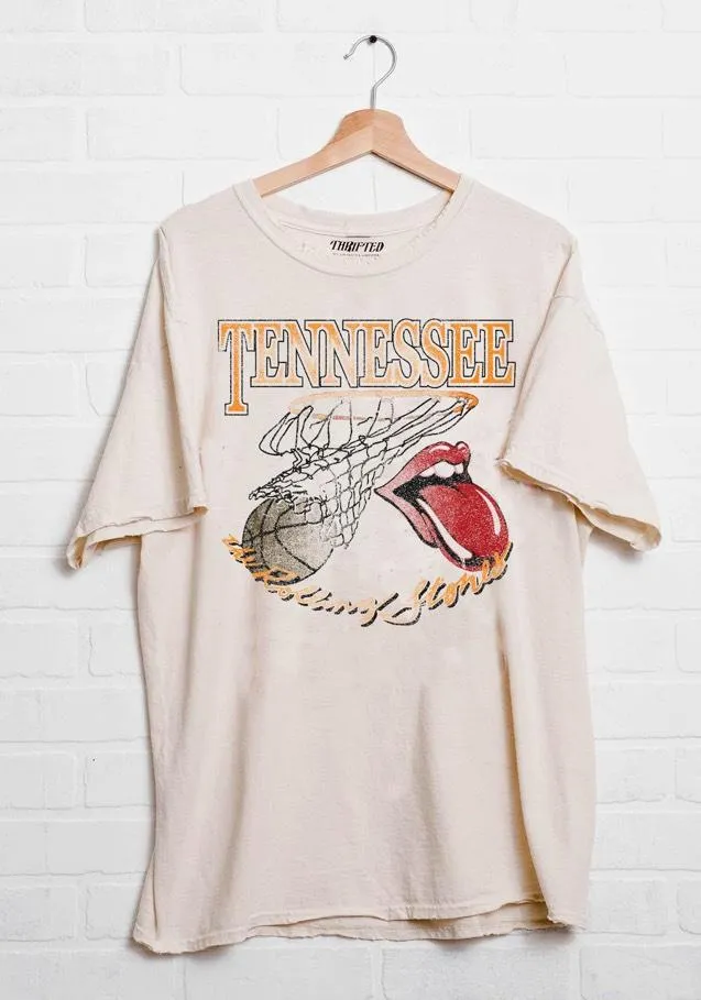 Rolling Stones Volunteers Basketball Net Off White Thrifted Tee