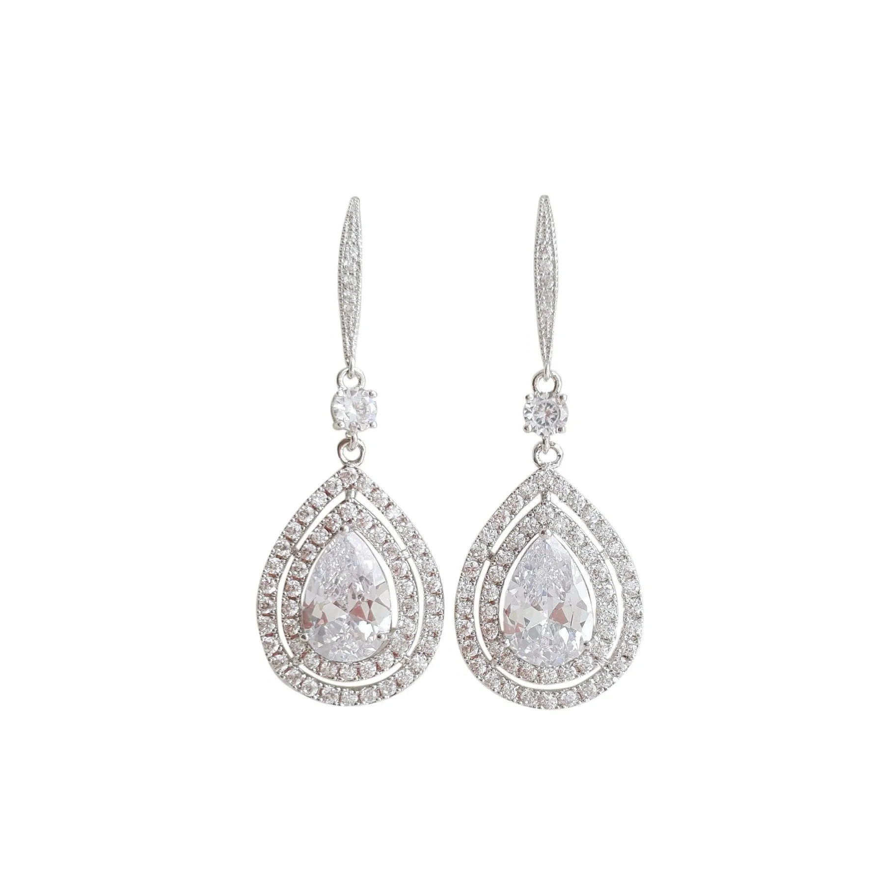 Rose Gold Large Teardrop Dangle Earrings-Joni