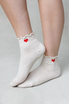 SHORT HEART SOCKS FRILLED