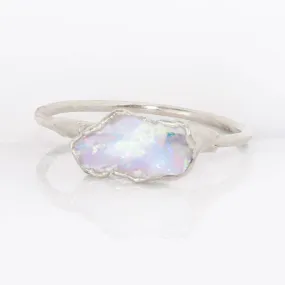 Silver Raw Opal Ring, , Gemstone Ring, Opal