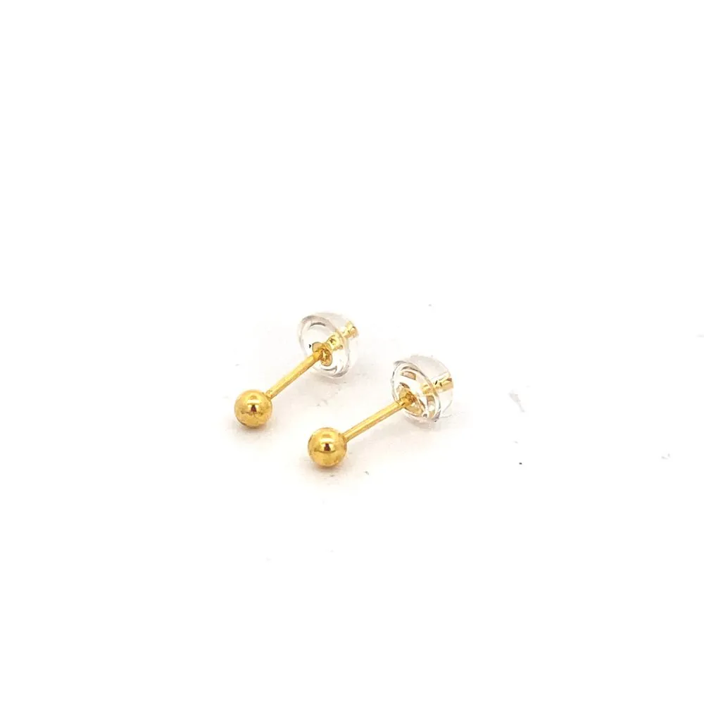 Silverworks Set of Crown, Diamond and Round Dainty Stud Earrings Gold Plated - MicroStud Collection S740