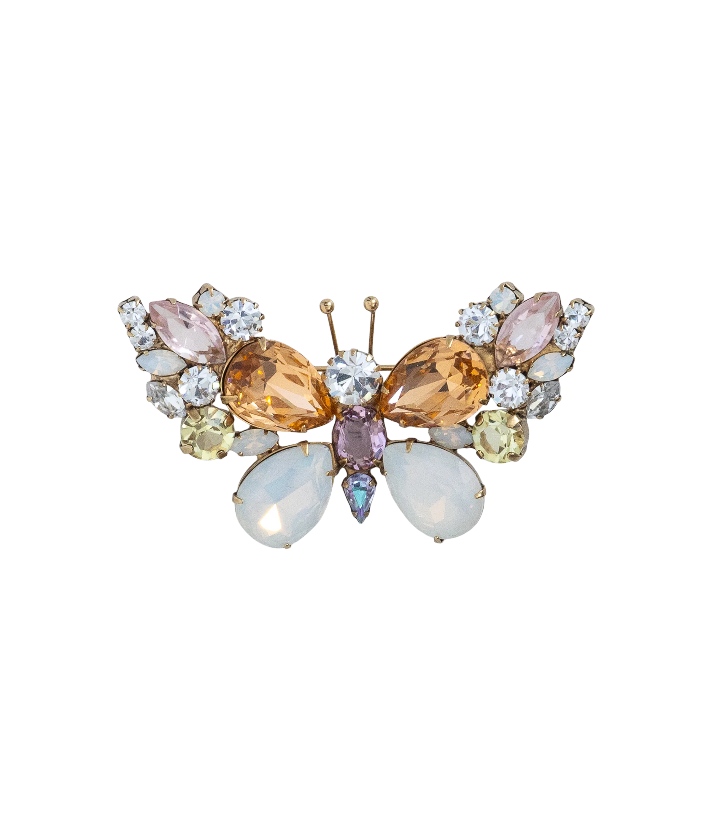 Small Butterfly in Light Peach / White Opal / Crystal