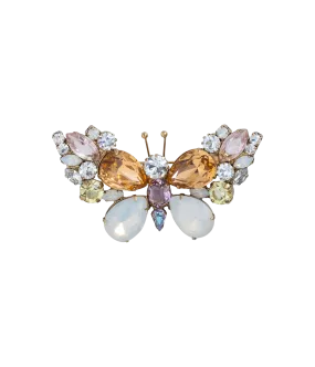 Small Butterfly in Light Peach / White Opal / Crystal