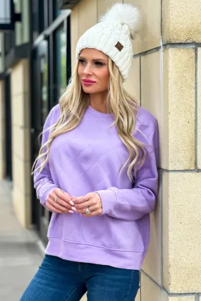 Sweet As You Are Quilted Fleece Top : Lavender