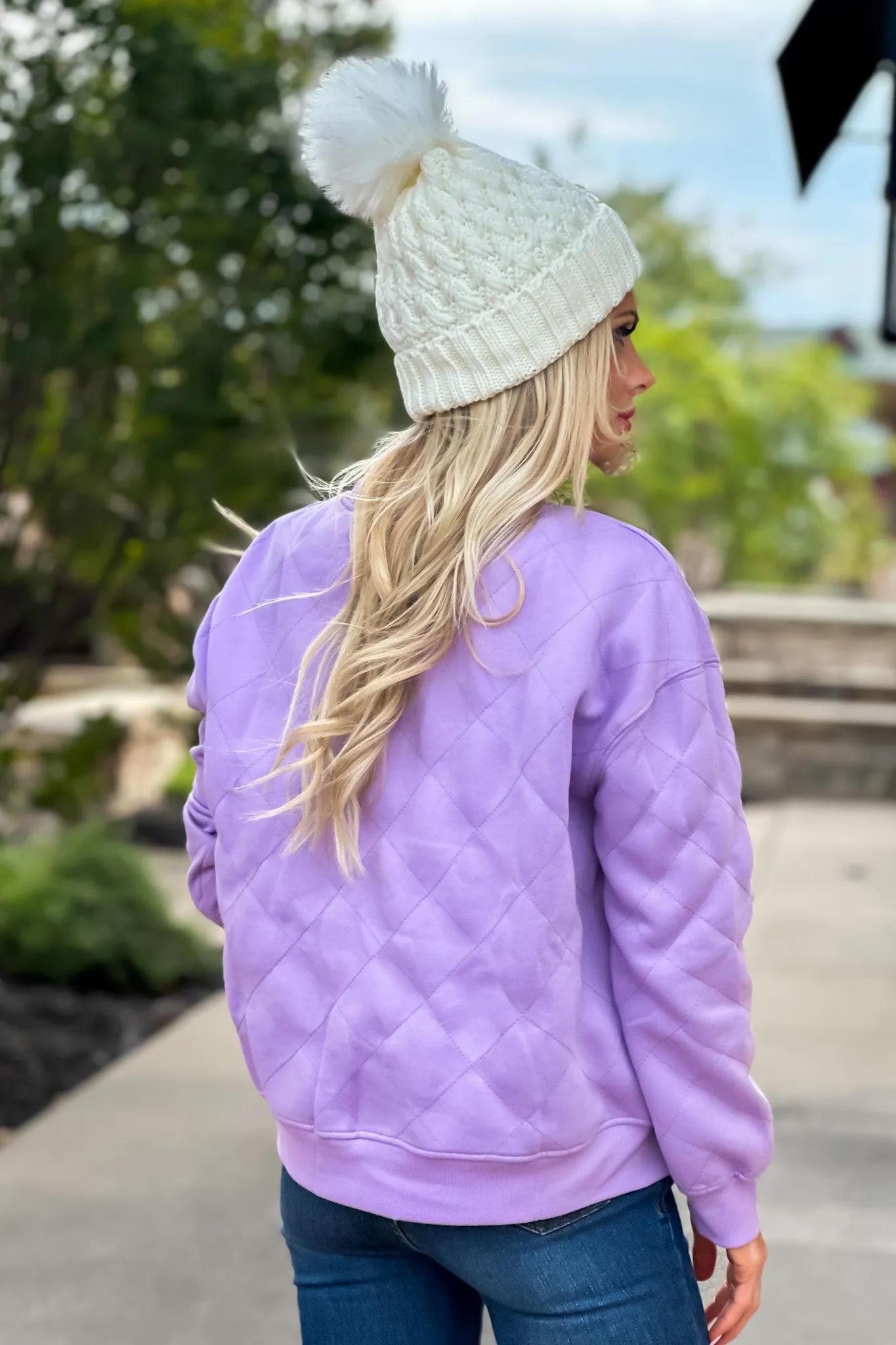 Sweet As You Are Quilted Fleece Top : Lavender