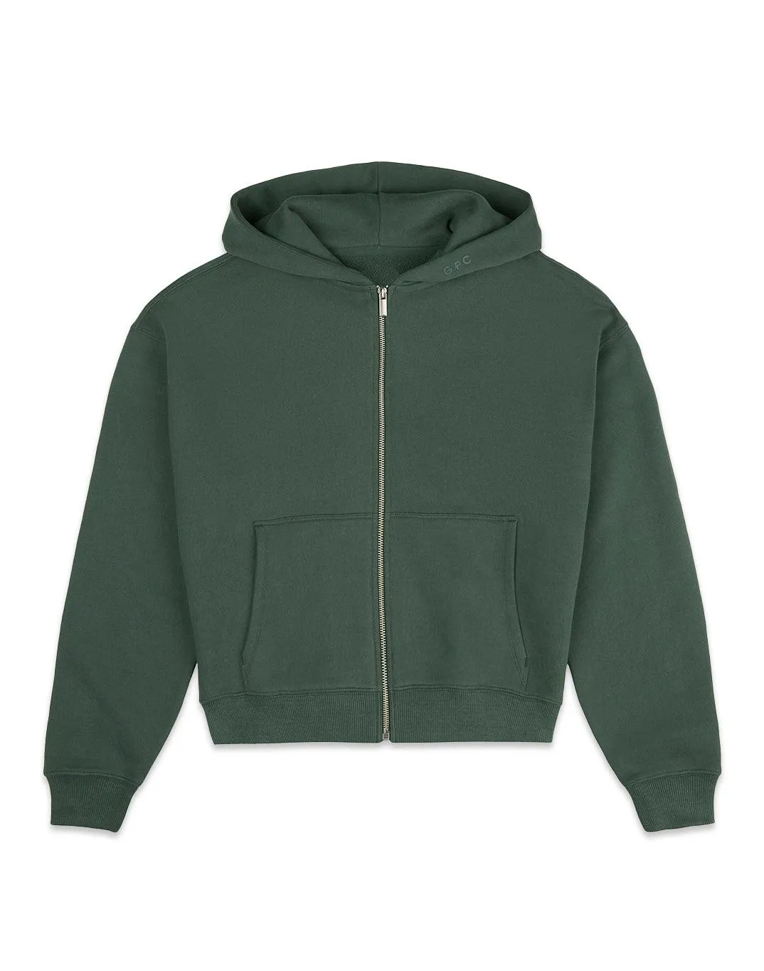 The Womens Full Zip Hoodie in Earth Green