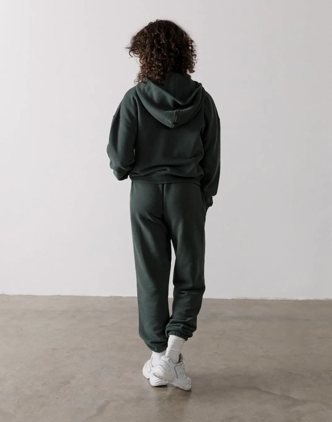 The Womens Full Zip Hoodie in Earth Green