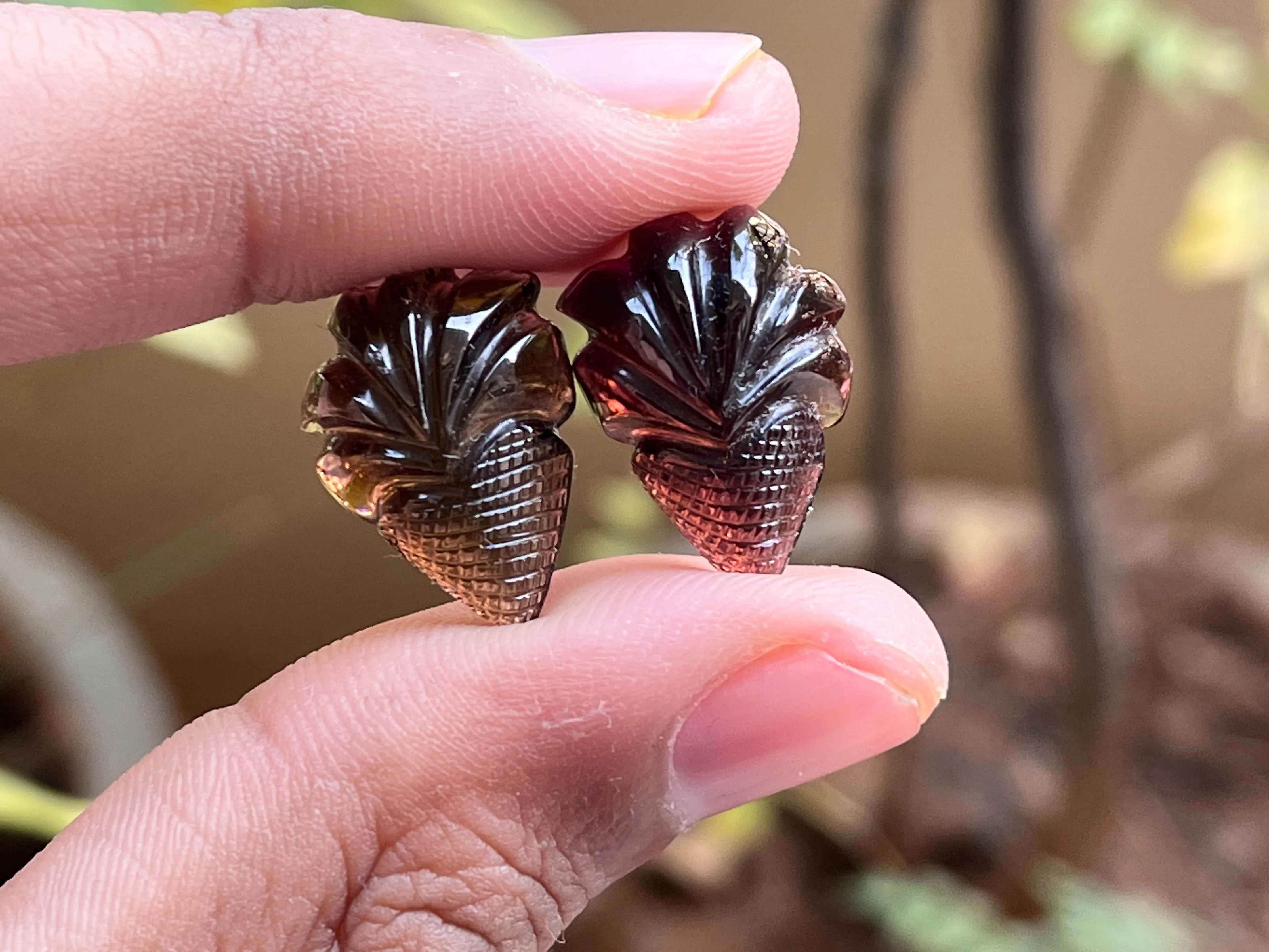 Tourmaline Carvings Set 7 - Strawberry